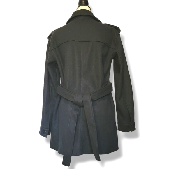 7 For All Mankind Pea Coat Jacket Size Small (4-6) Black‎ - Picture 2 of 9